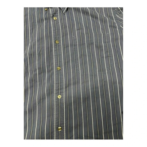 Eddie Bauer Men’s Blue Striped Button‎ Down Large - Picture 8 of 11